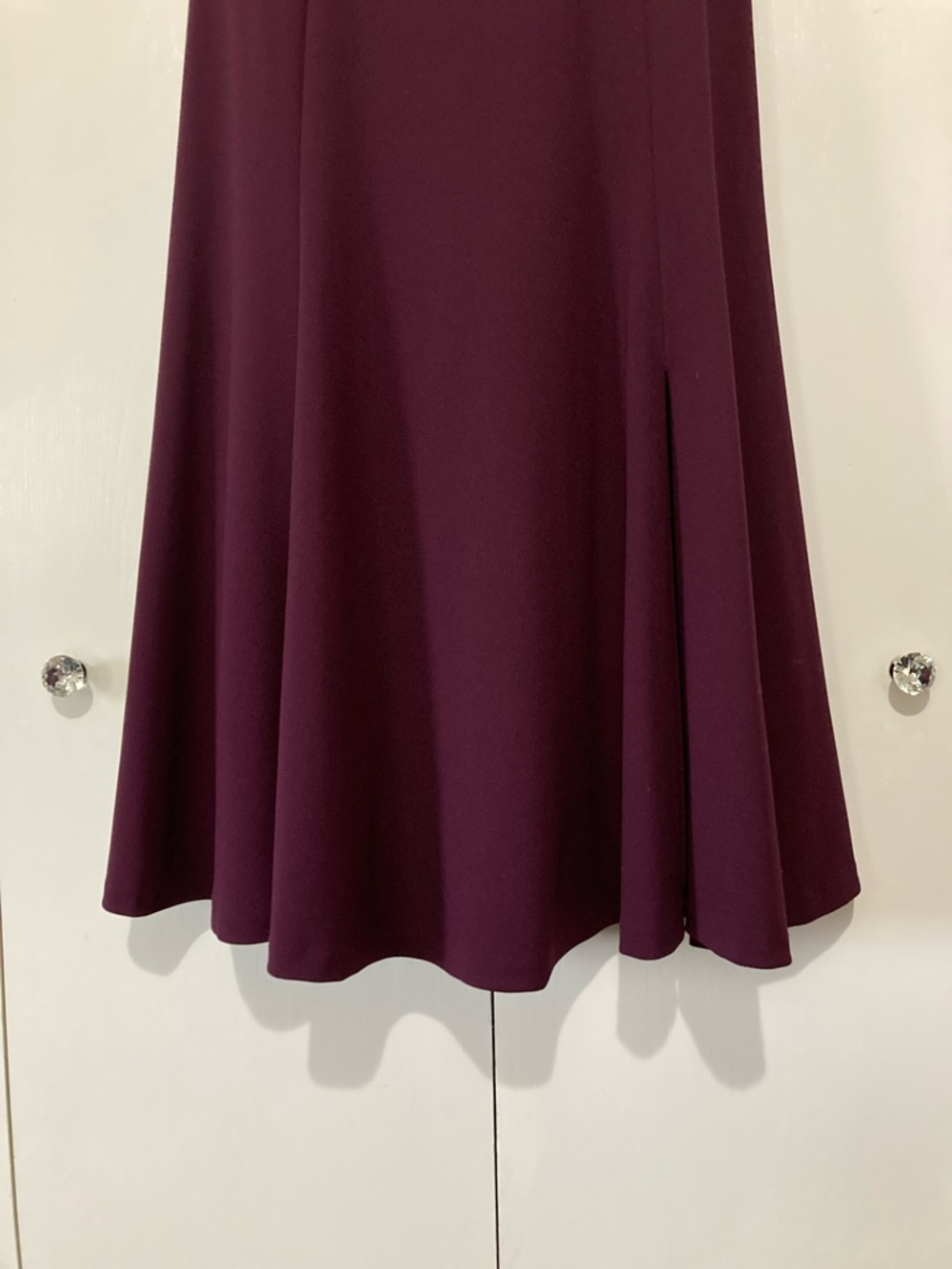 Calvin Klein Size 10 Deep Plum Eggplant Short-Sleeve Fit-and-Flare MIDI Dress - Picture 4 of 15